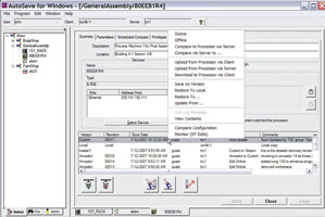 AutoSave Change Management System interface